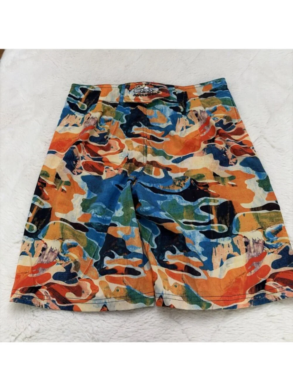 Just Bones Boardshorts Boys Camo Swim Trunks 28 B Adjustable